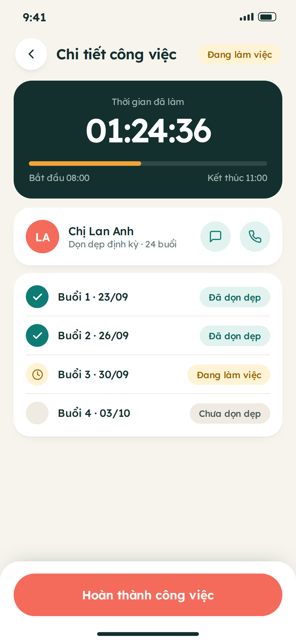 Hệ thống quản trị app dịch vụ giúp việc