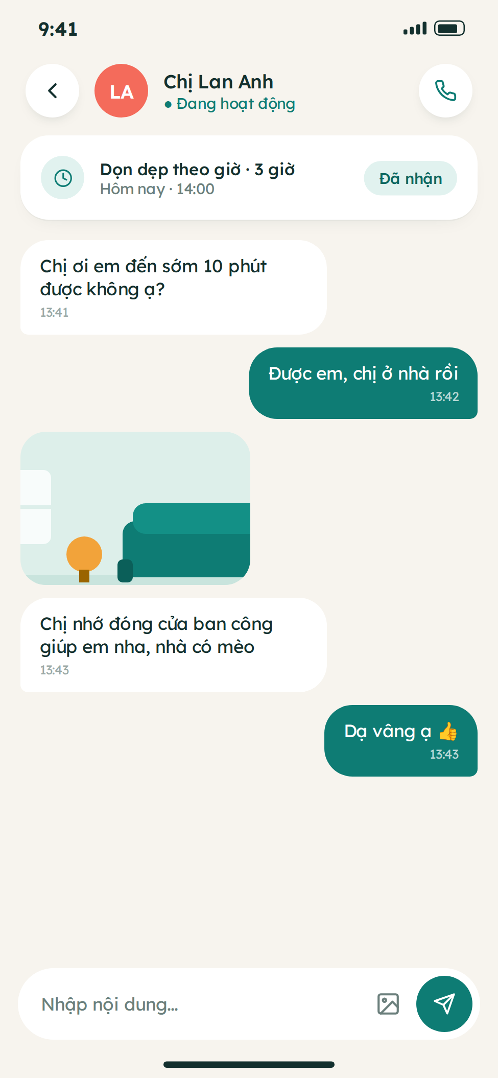 Thiết kế UI UX app dịch vụ giúp việc